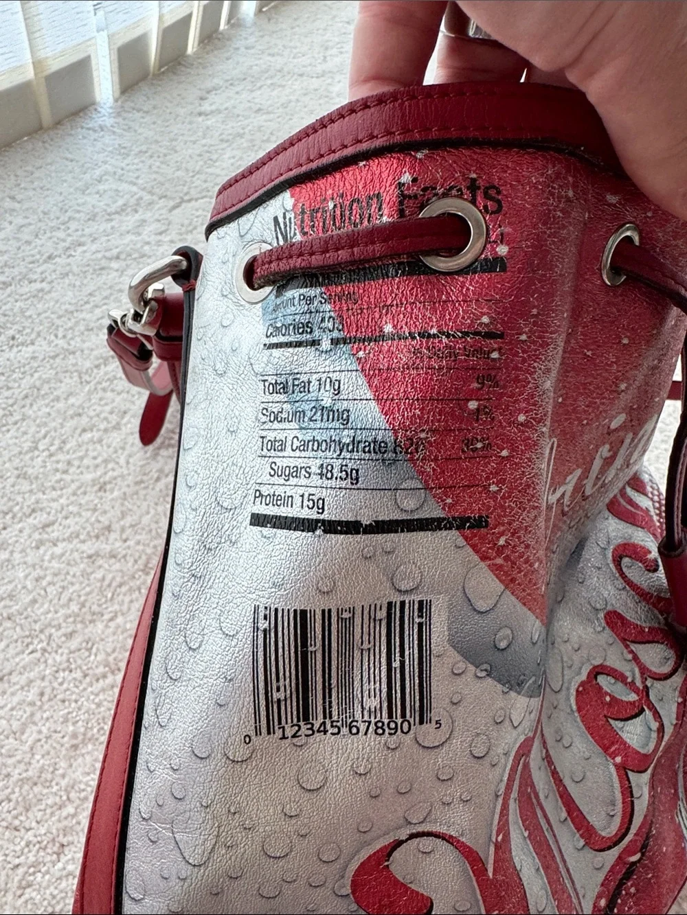 Moschino Red & Silver Coca-Cola Graphic Crossbody Bag